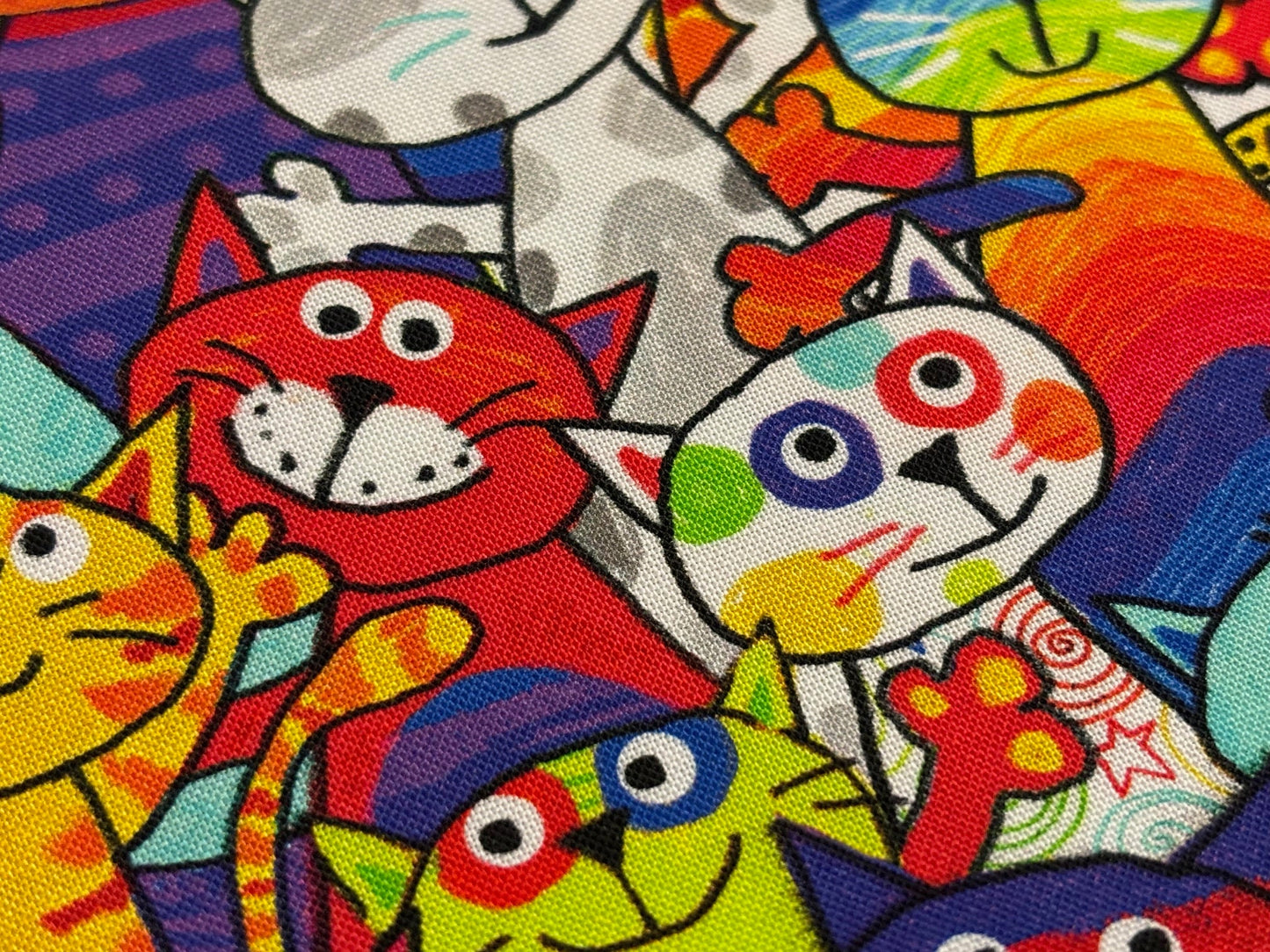 Kinderstoff Multi Gail Bunte Katzen