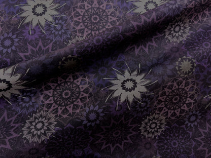 Baumwollstoff Spirale Musterkreise Amethyst