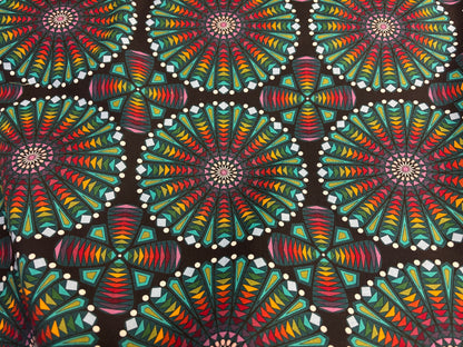 Baumwollstoff Bunte Rosette Stained Glass