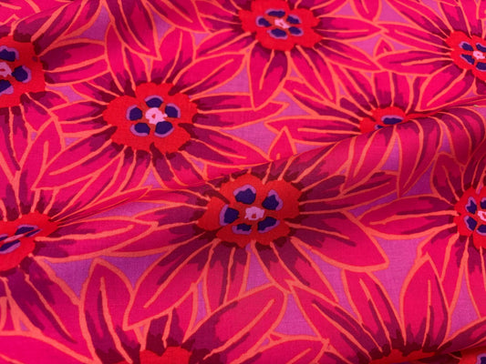 Baumwollstoff Potentilla Blumen Pink Rot Lila Kaffe Fassett