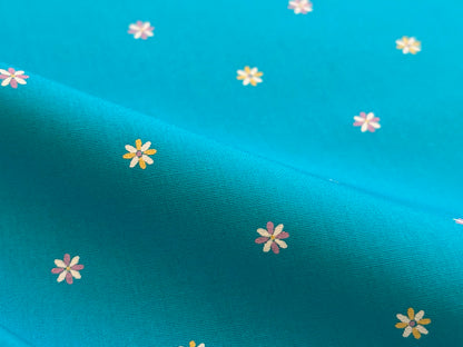 Baumwollstoff Needles Bloom Mini Blümchen Türkis