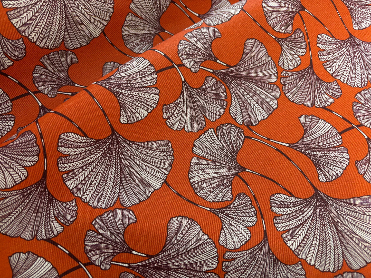 Wachstuch Gingko Dunkelorange