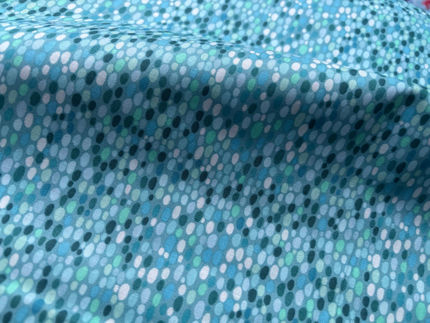Baumwollstoff Spot Blue Blubberblasen Blau