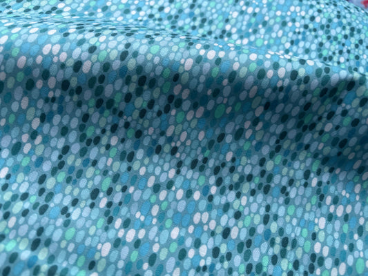 Baumwollstoff Spot Blue Blubberblasen Blau