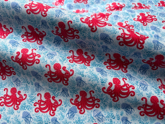 Baumwollstoff Kleiner Octopus