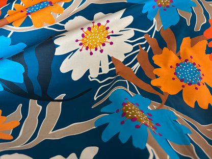 Jersey MEGA Blumen Petrol Avalana