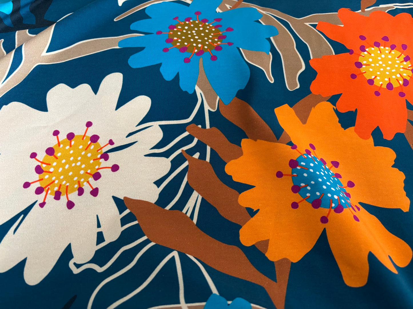 Jersey MEGA Blumen Petrol Avalana
