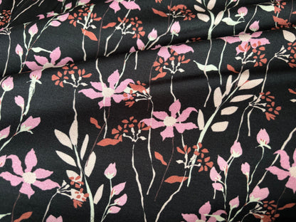 Viskose-Jersey Rosa Wiesenblumen Avalana