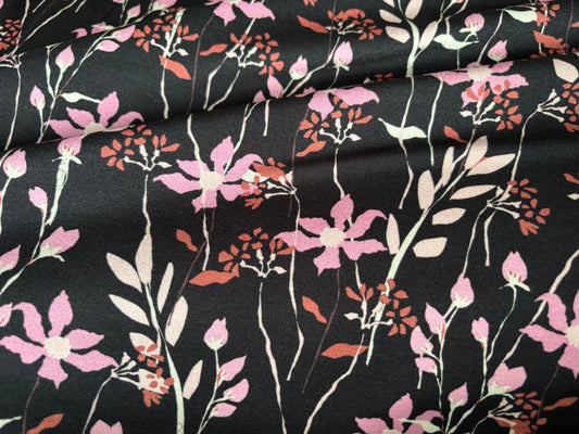 Viskose-Jersey Rosa Wiesenblumen Avalana