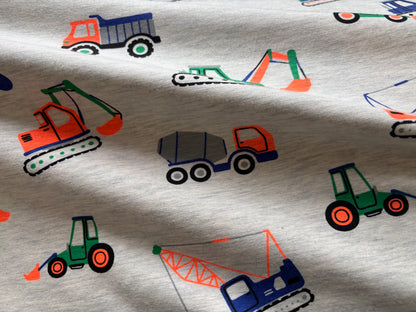 Kinderjersey Baustellenfahrzeuge Grau/Neon