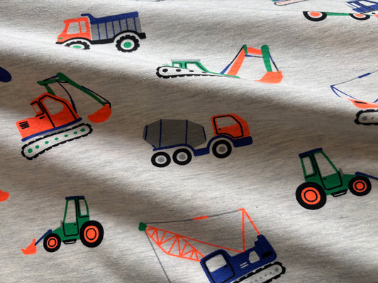 Kinderjersey Baustellenfahrzeuge Grau/Neon