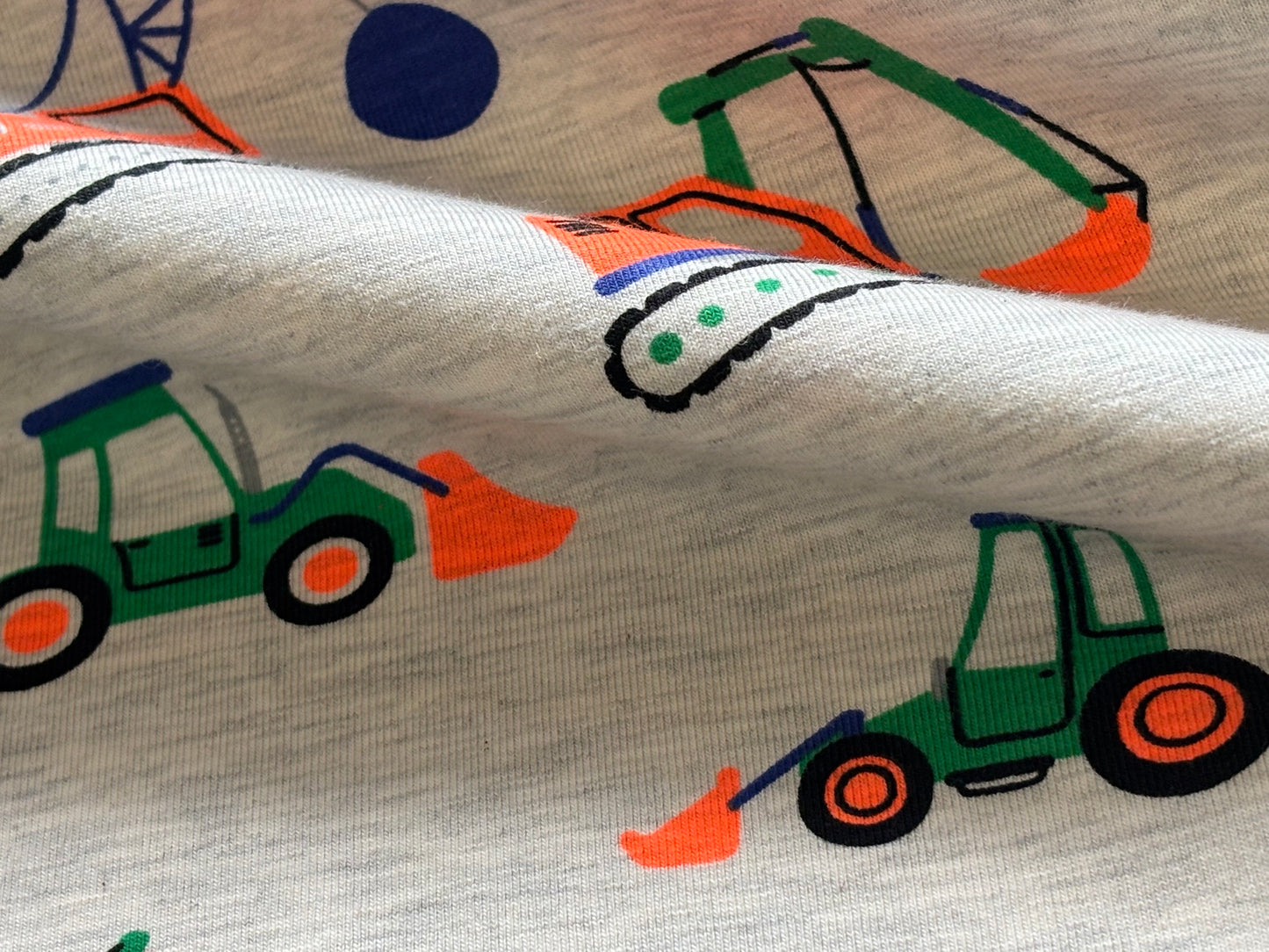Kinderjersey Baustellenfahrzeuge Grau/Neon