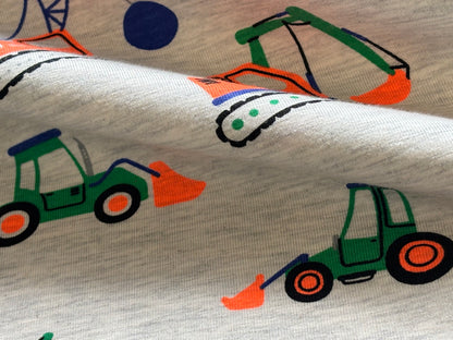 Kinderjersey Baustellenfahrzeuge Grau/Neon