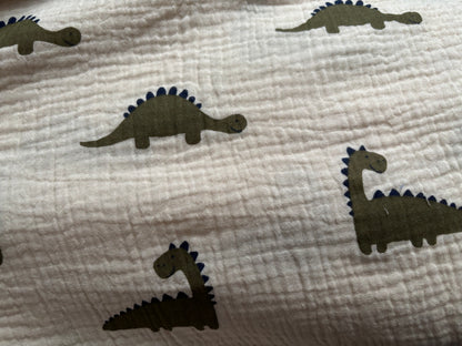 BIO Musselin/ Gauze Dinosaurier Natural