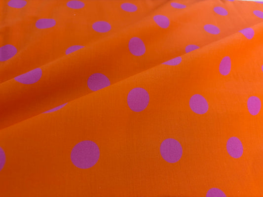 Baumwollstoff Punkte Pink/Orange