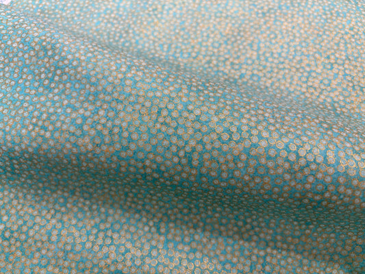 Baumwollstoff Shimmer Mint Gold metalic