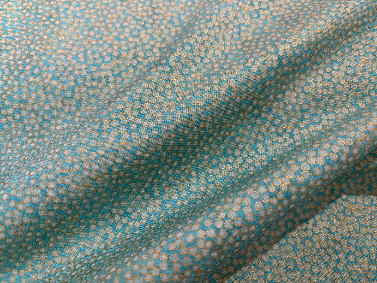 Baumwollstoff Shimmer Mint Gold metalic