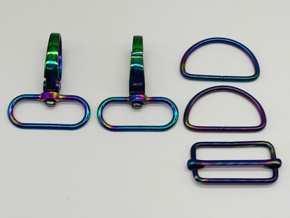 Taschenzubehör-Set Metall Schillernd 25 mm