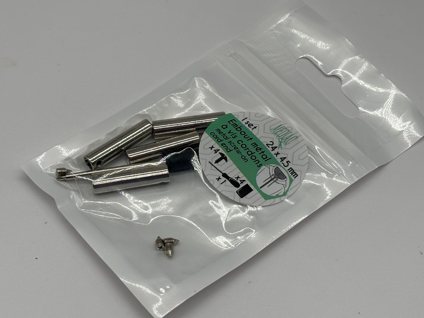 Kordelenden Silber 4.5 mm 4 Stück