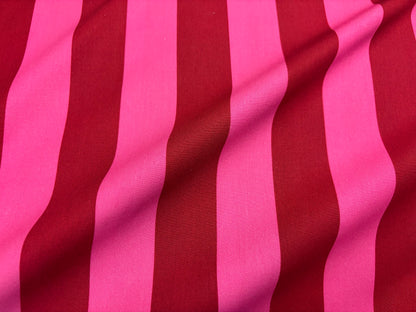 Baumwollstoff Schmale Blockstreifen Pink/Dunkelrot