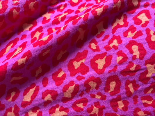 Musselin/Gauze Leo Tupfen Rot Pink