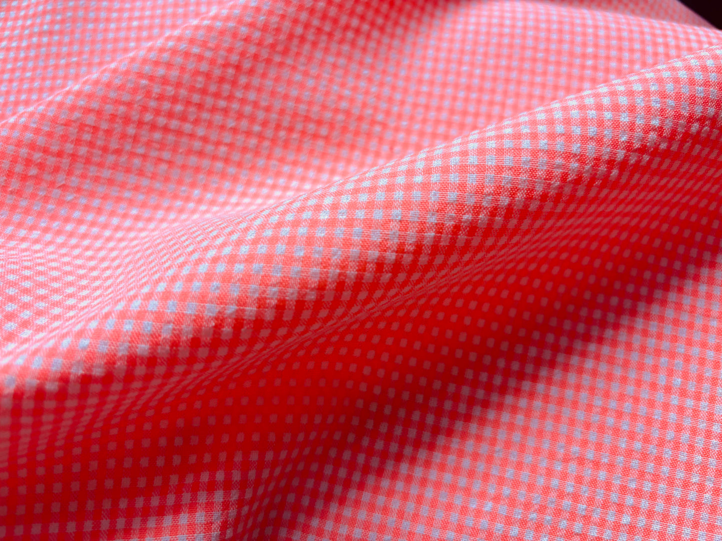Seersucker Vichy Karo Neon Orange