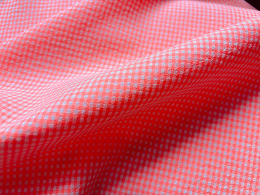 Seersucker Vichy Karo Neon Orange