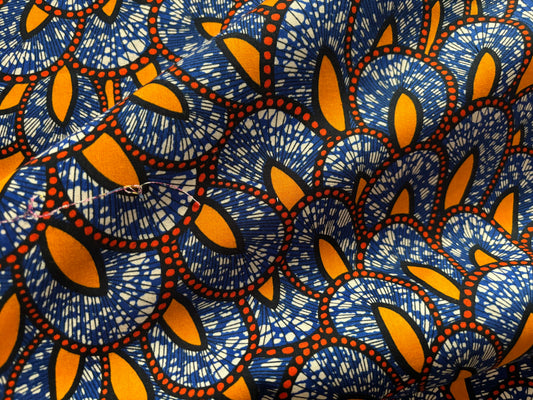Baumwollstoff Africa Ethno Kobaltblau