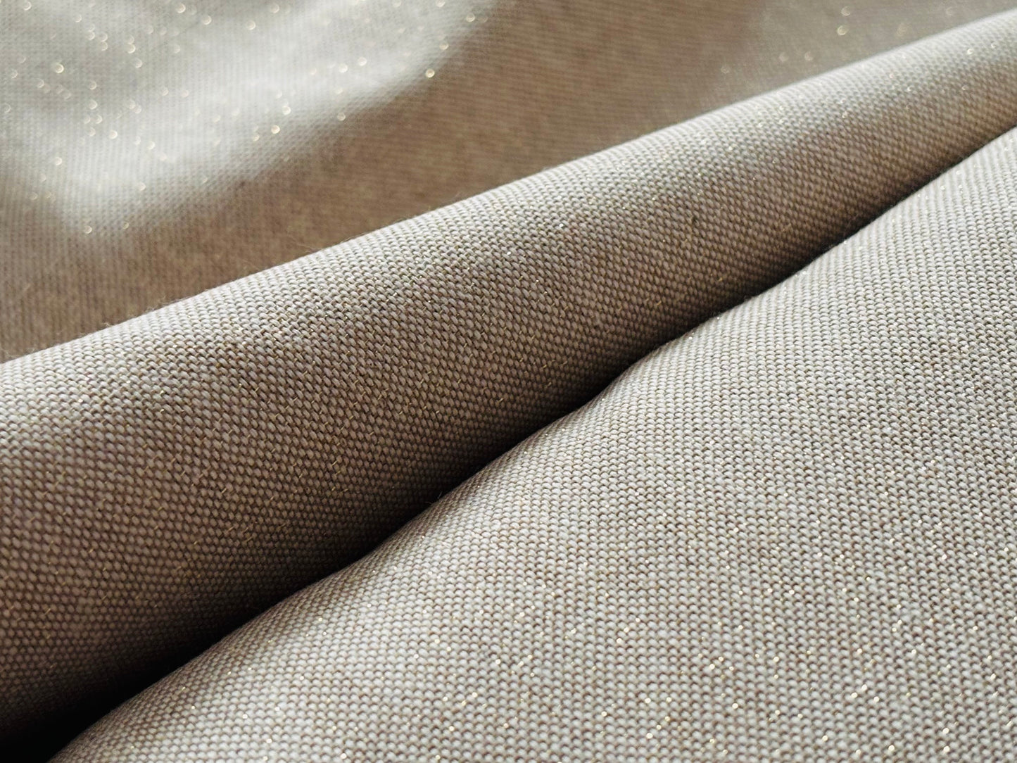 Baumwollgemisch Creme/Goldglitzer