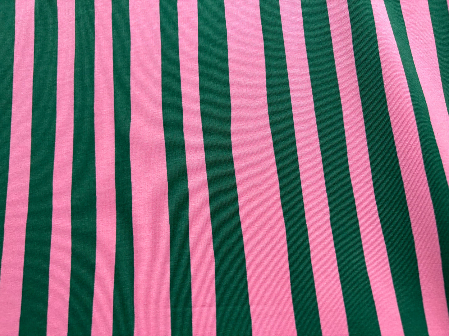Bio-French Terry Pink/Grün gestreift