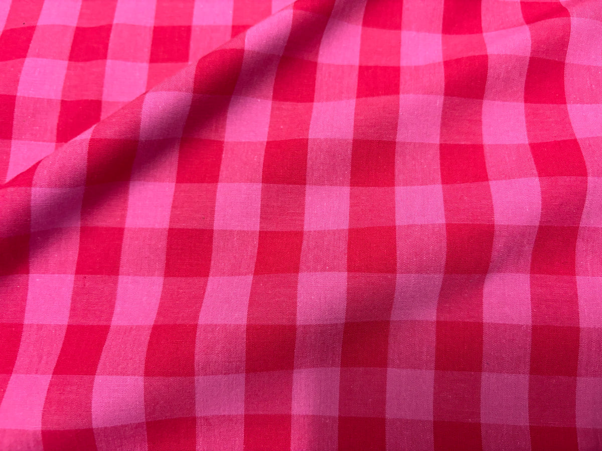 Baumwollstoff Yarn Dyed Karo Rot/Pink
