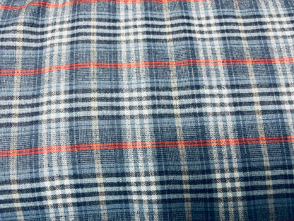 Baumwoll-Flanell Karo Grau/Blau