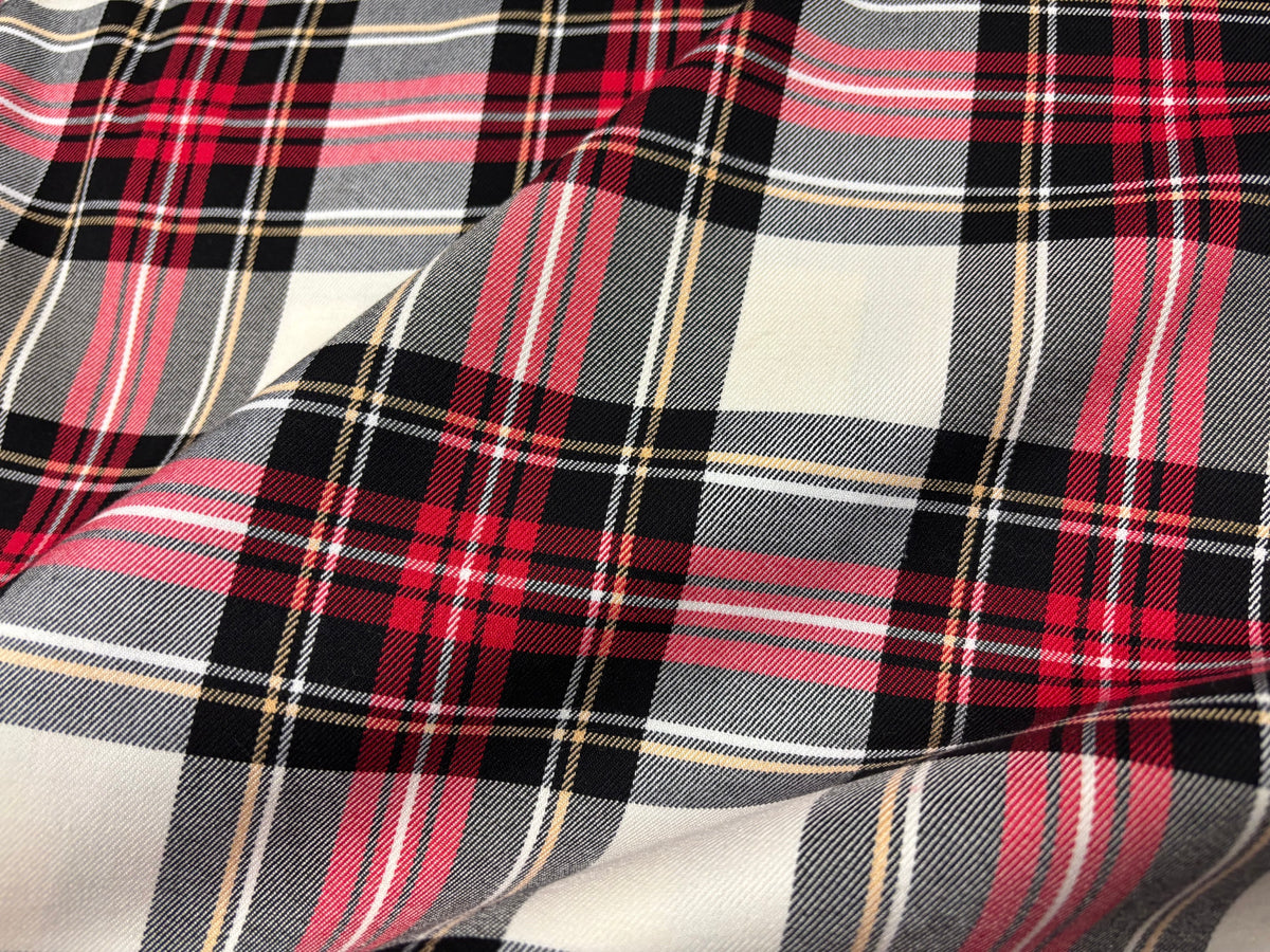 Tartan Schottenkaro Rot/Weiß/Schwarz