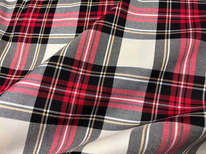 Tartan Schottenkaro Rot/Weiß/Schwarz