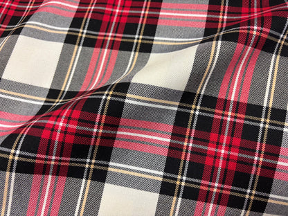 Tartan Schottenkaro Rot/Weiß/Schwarz