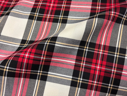 Tartan Schottenkaro Rot/Weiß/Schwarz