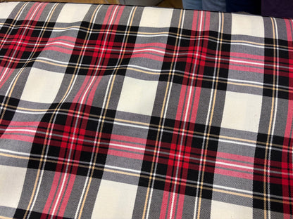 Tartan Schottenkaro Rot/Weiß/Schwarz