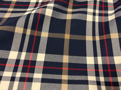 Tartan Schottenkaro Dunkelblau/Weiß/Rot
