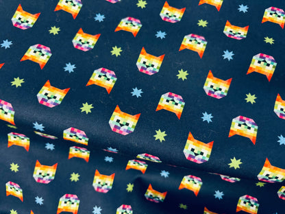 Baumwollstoff Pixel-Katze Dear Stella