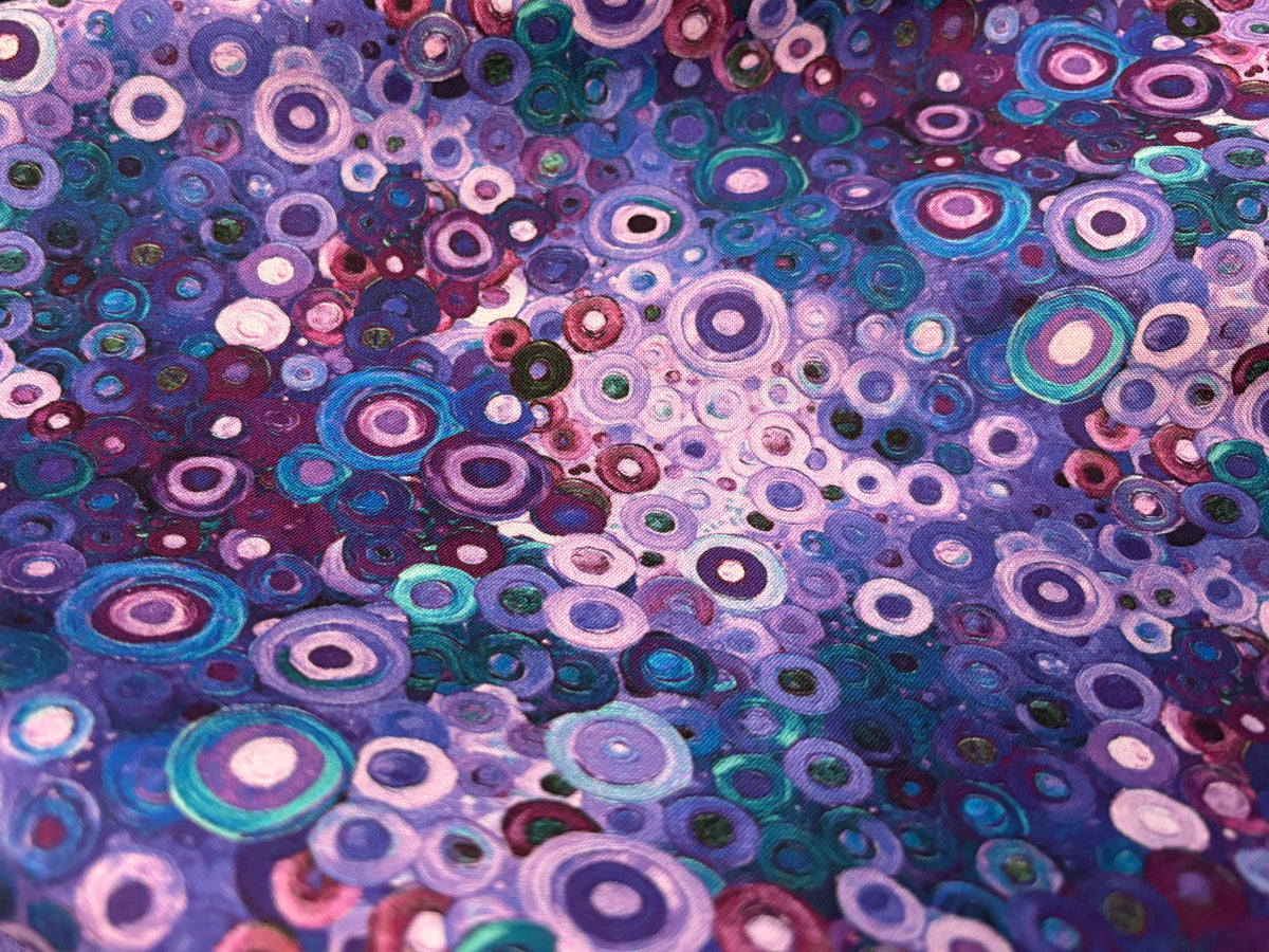 Baumwollstoff Kringel Violett