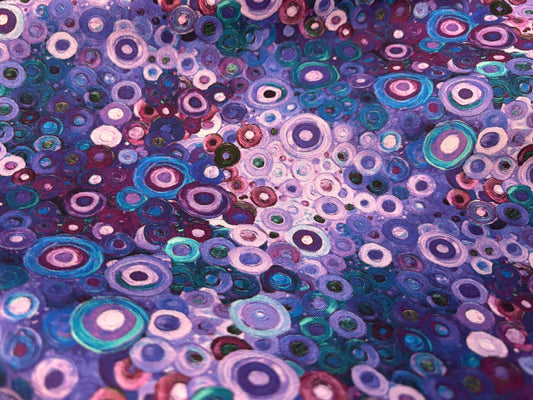 Baumwollstoff Kringel Violett