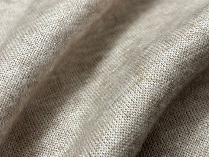 Strickstoff Glitzer Beige meliert