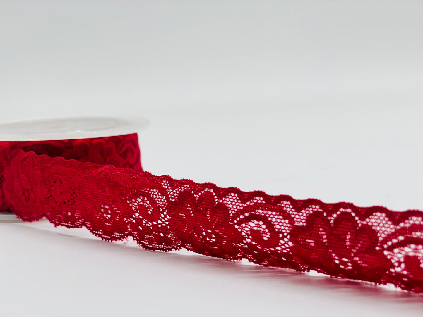 Elastische Spitzenbordüre 35 mm Rot