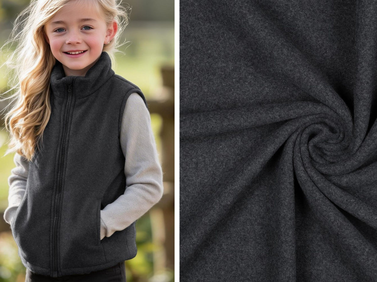 Bio-Baumwollfleece Mittelgrau meliert 05