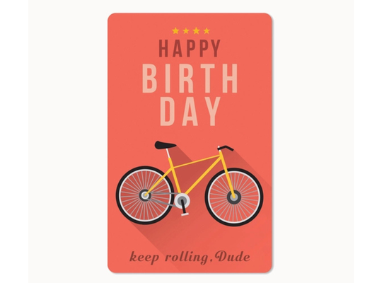 Postkarte Lunacard Birthday Bike