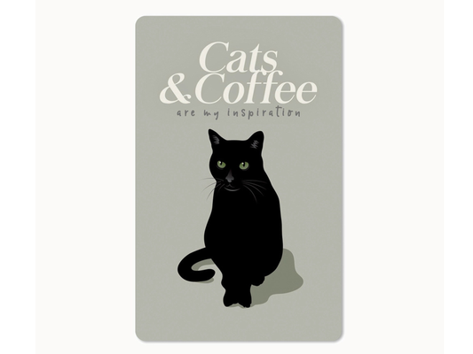 Postkarte Lunacard Cats and coffe