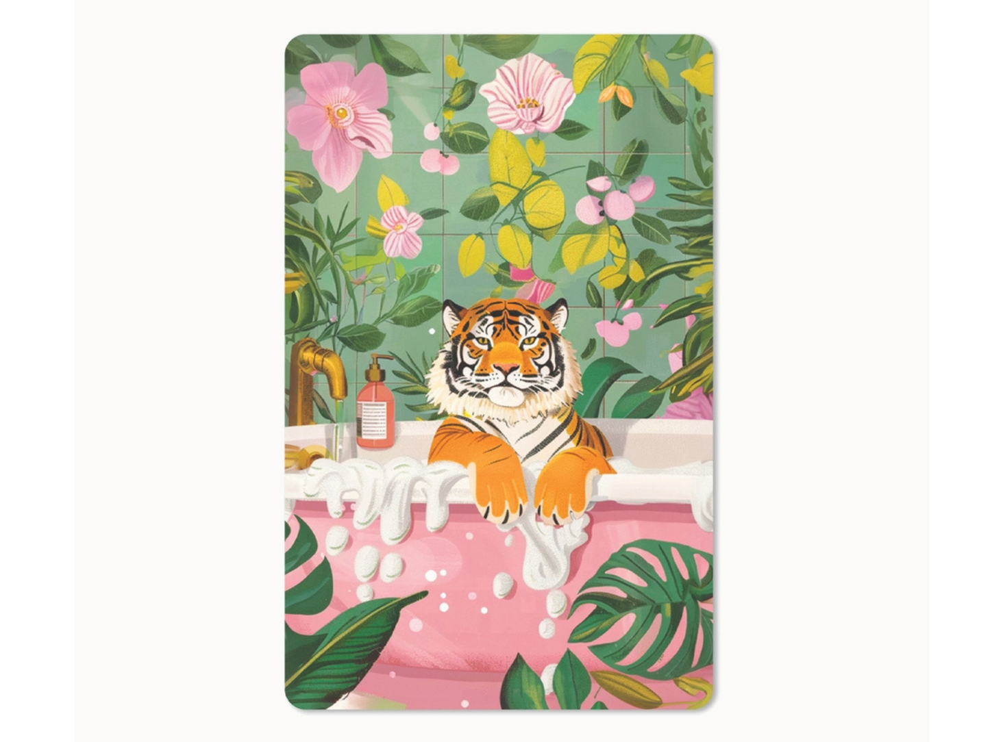 Postkarte Lunacard Bathing Tiger