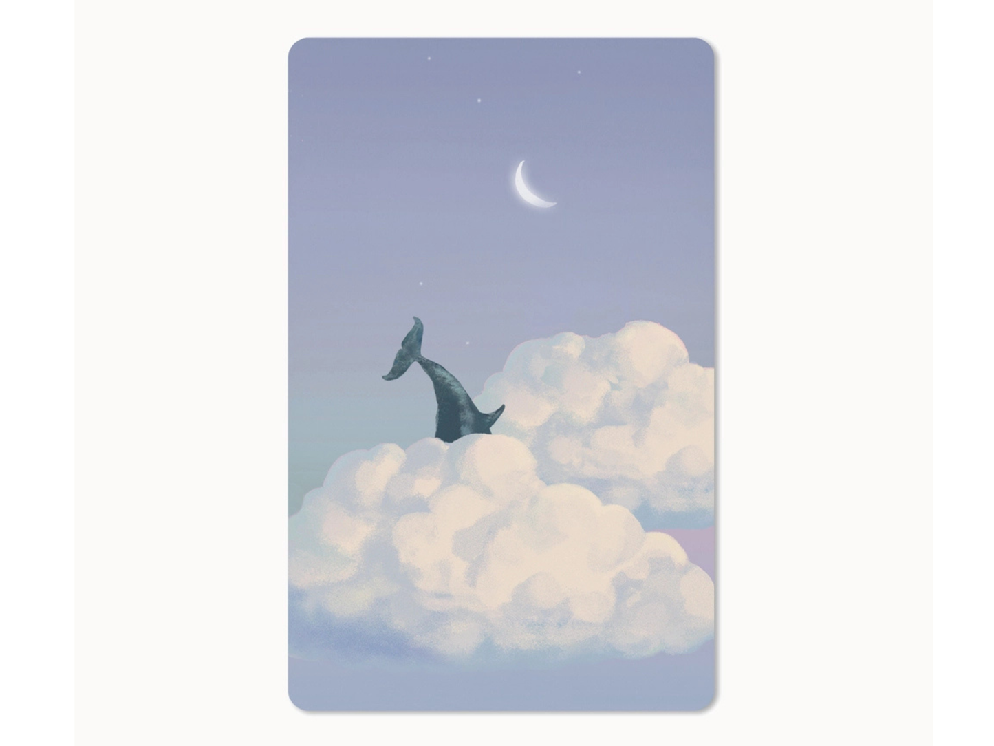 Postkarte Lunacard Whale and Clouds