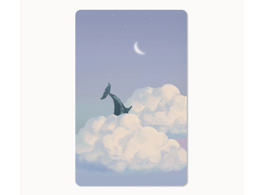 Postkarte Lunacard Whale and Clouds