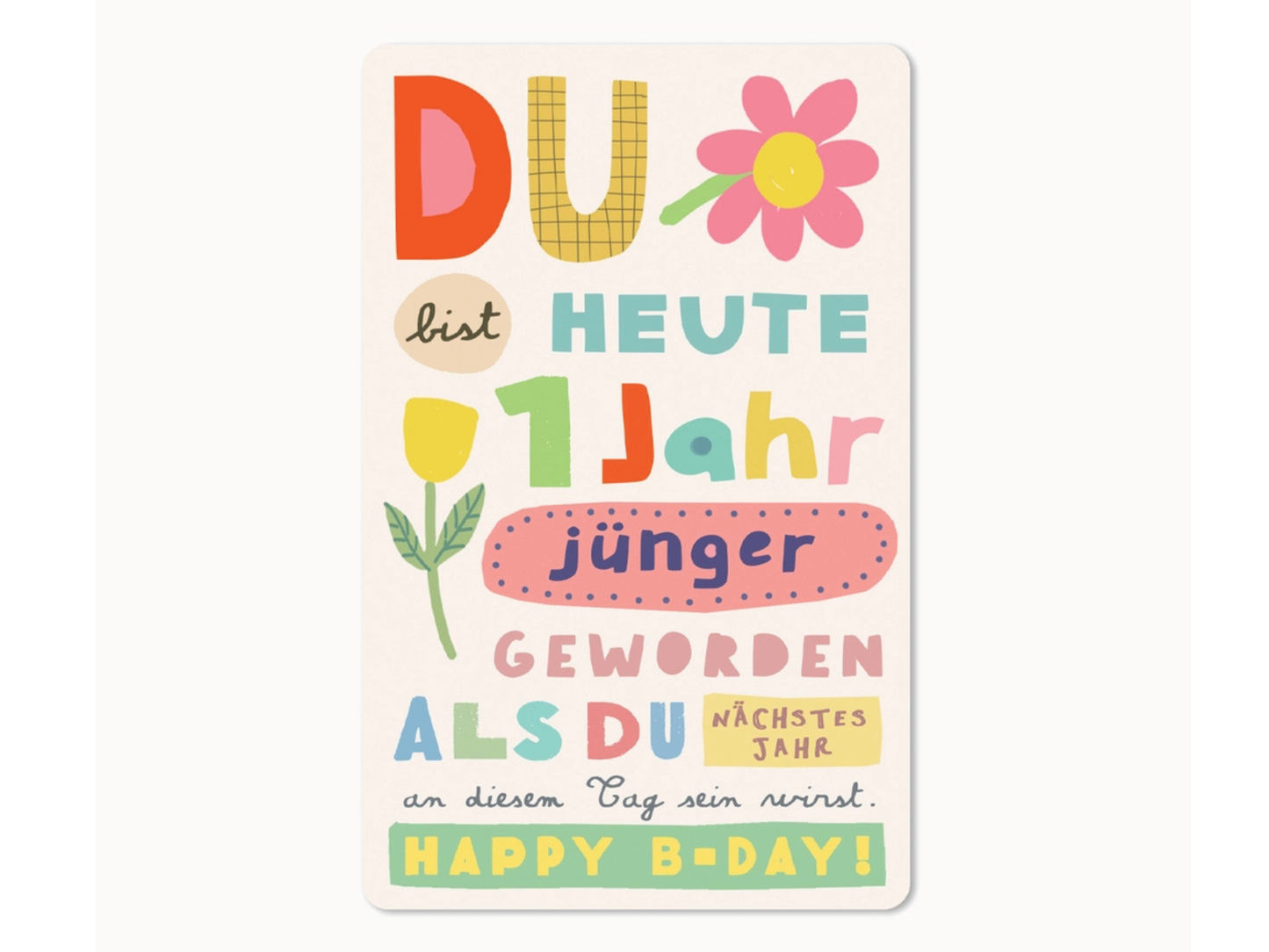Postkarte Lunacard Ein Jahr jünger